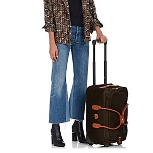 BRICS "LIFE" HOLD ALL CARRY ON BROWN/TAN LEATHER DUFFLE